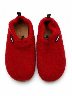Giesswein Comfort Vent Red Boiled Wool Slippers EUR 39 US 8 Washable Germany